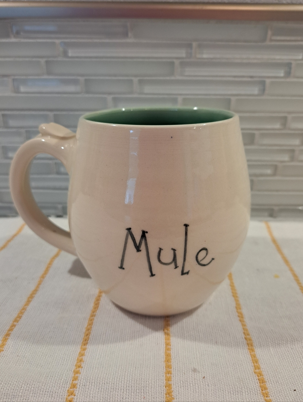 Blue Wolf Studios Coffee/Soup Mug MULE  Art Pottery